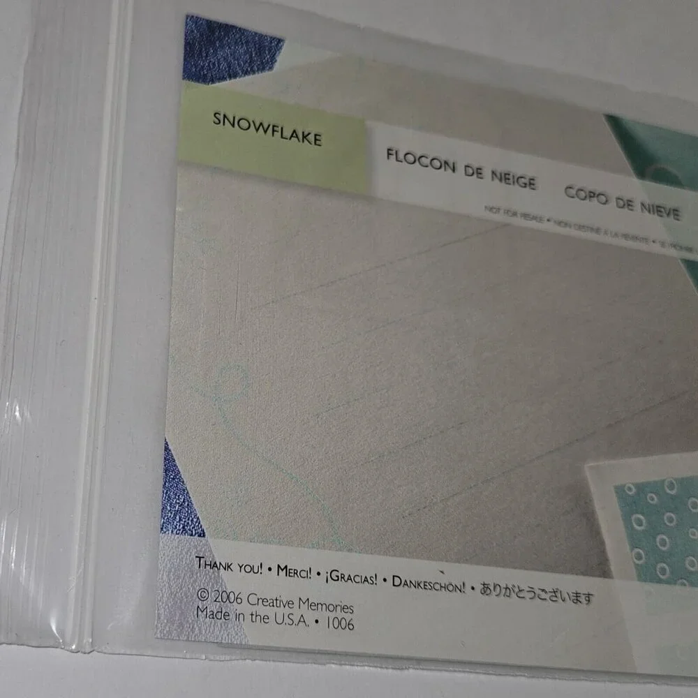 Creative Memories 2006 Snowflake Photo Mat Journaling Box Stickers Lot